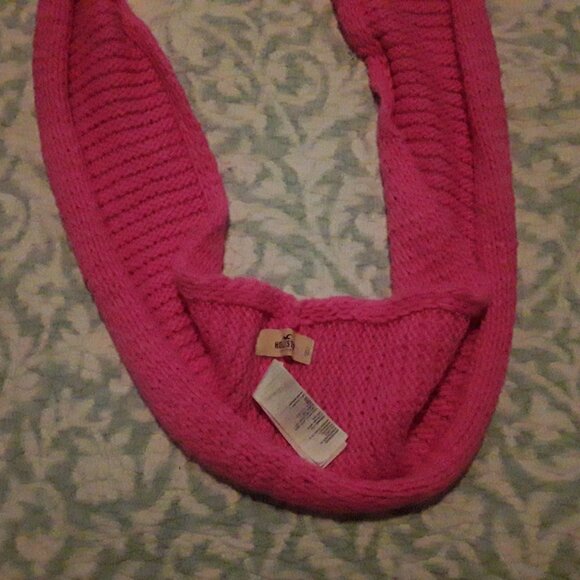 Women's Hollister Pink Crotched Banded Scarf Approx 34" Length - Picture 3 of 4